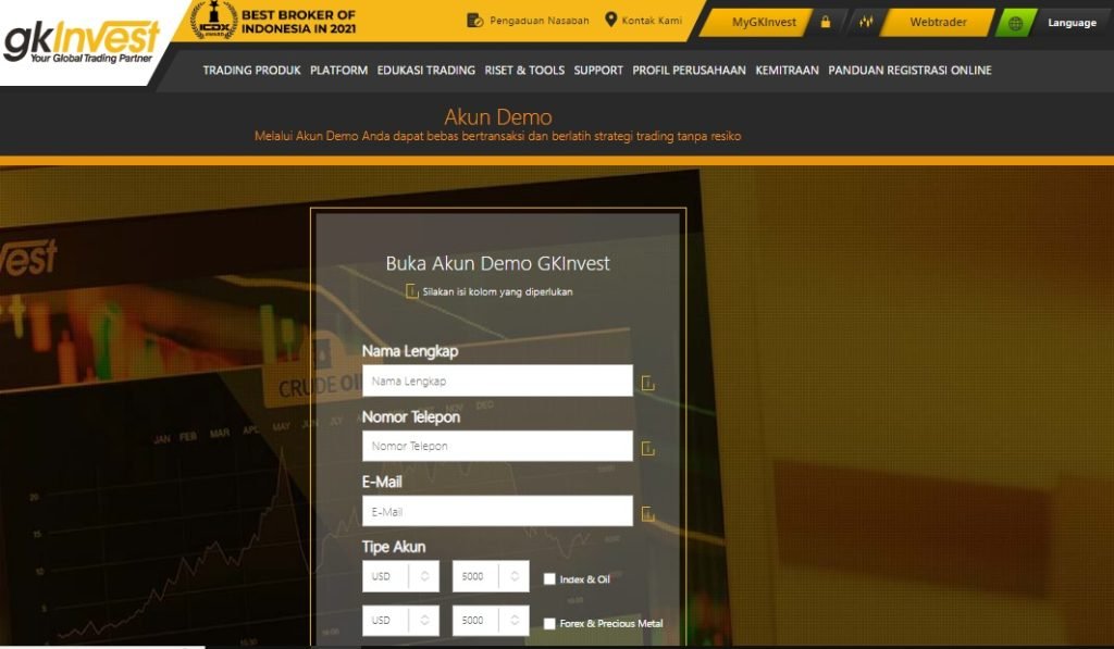 Daftar GKInvest Akun Demo