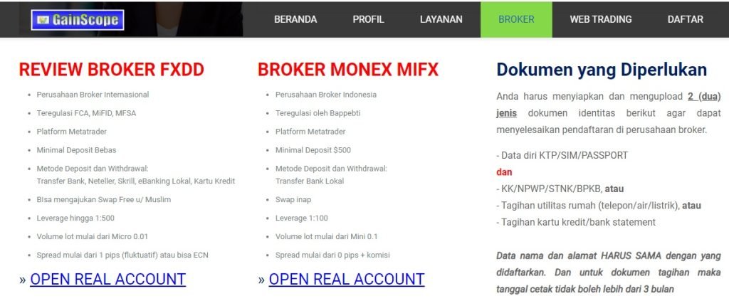 Gainscope Broker Gainscope