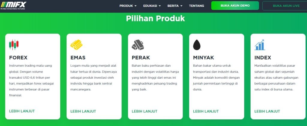 MIFX Forex Pilihan Produk